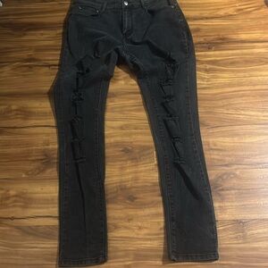 Fashion Nova 15/16 Distressed Black Jeans